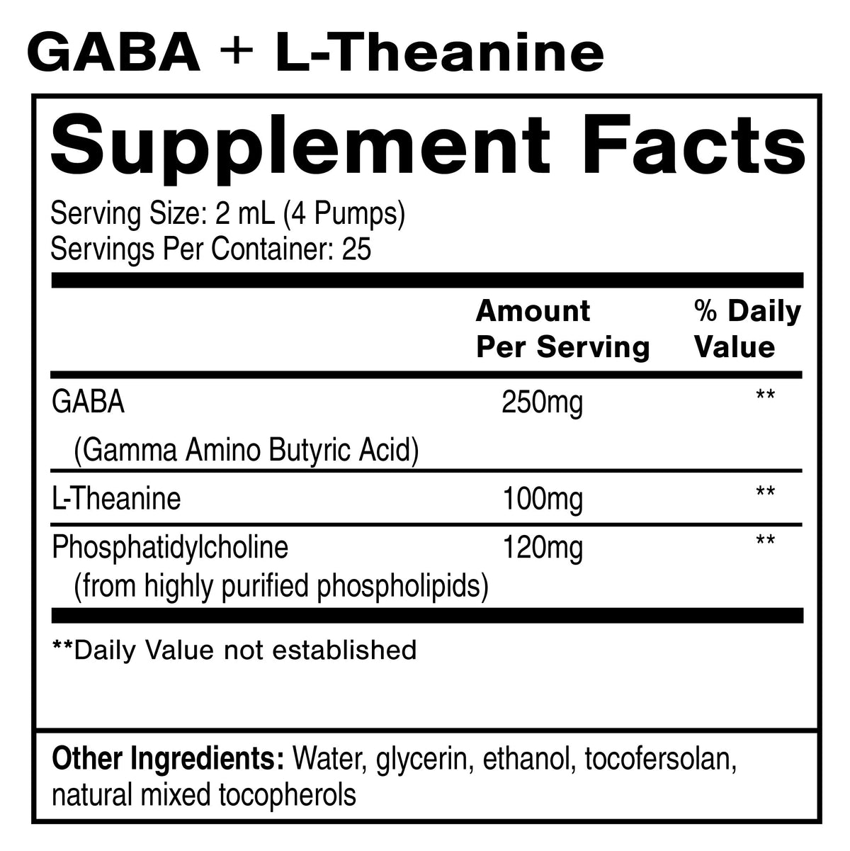 Quicksilver Scientific GABA + L-Theanine supplement facts